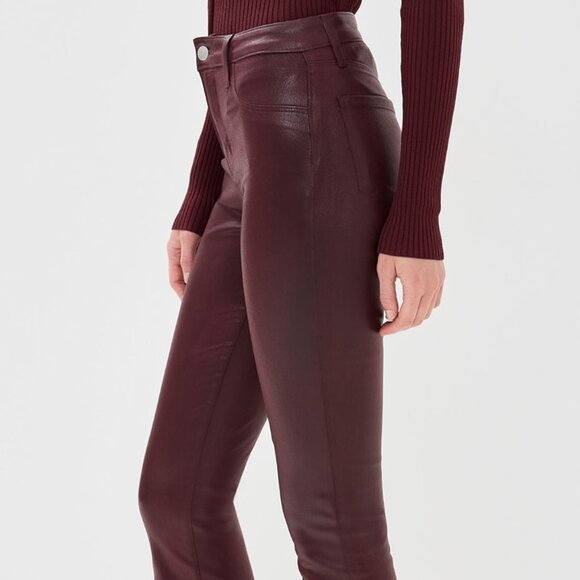 L'Agence Marty Flare Jeans (dark wine coated) - Picture 3 of 7